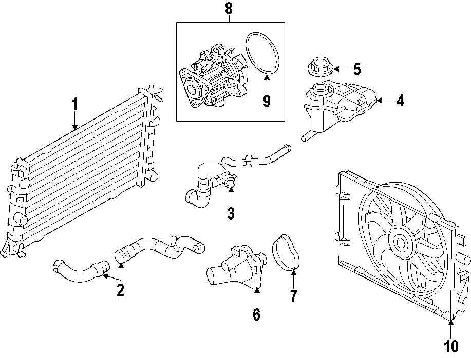 Ford Fusion Radiator Coolant Hose (Upper, Lower). Fusion Hybrid. Milan