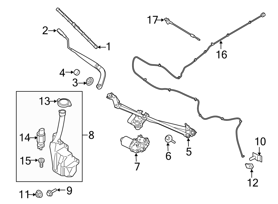 Ford Fusion Blade. Wiper. Assembly. Back Glass. Windshield. 22 Winter