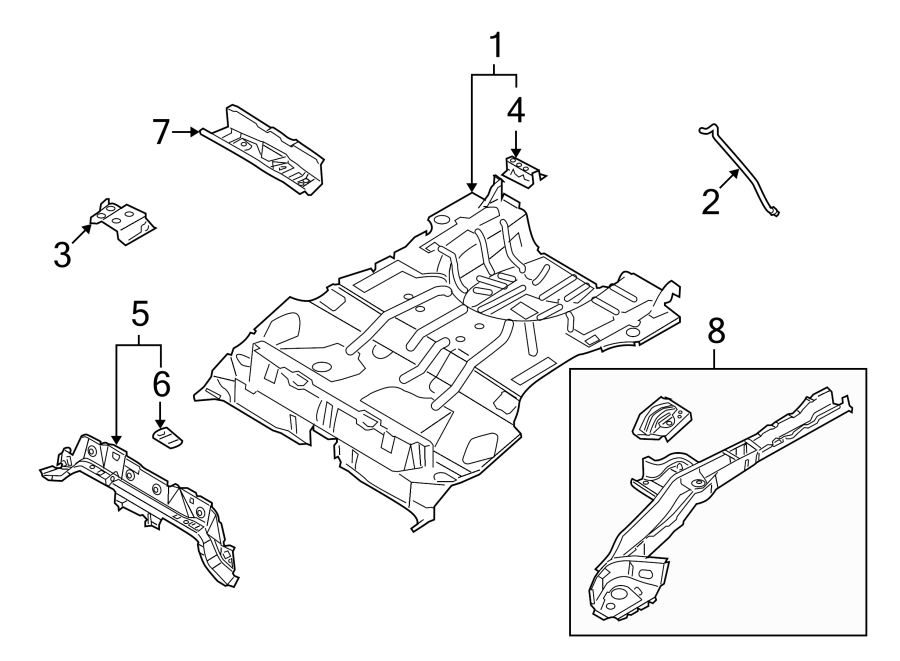 Ford Transit Connect Exhaust Bracket. BODY, FLOOR - YS4Z5A204FA ...