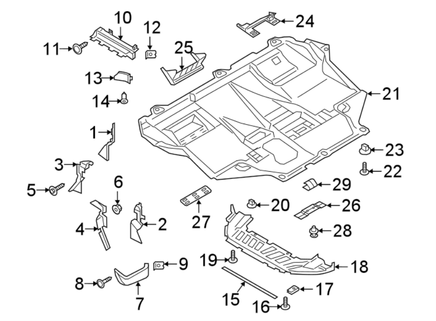 Ford Escape Engine Splash Shield Screws