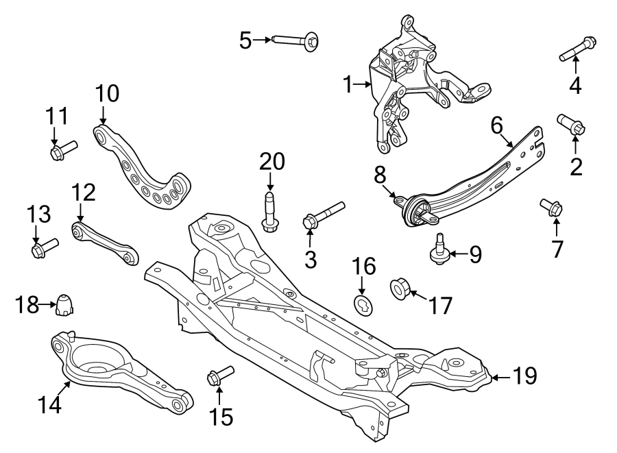 Ford Focus Suspension Subframe Crossmember. Focus; 2.0L; w/Turbo. W/O