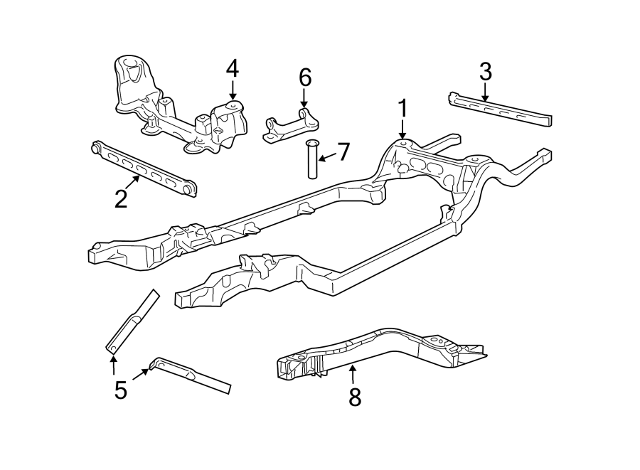 Mercury Grand Marquis Suspension Subframe Crossmember. COMPONENTS, Body