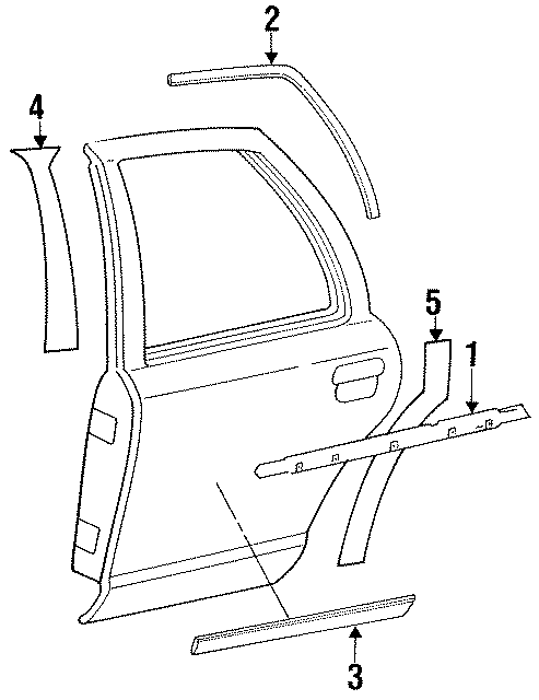 Mercury Grand Marquis Panel. Molding. Applique. Pillar. W/o Long ...