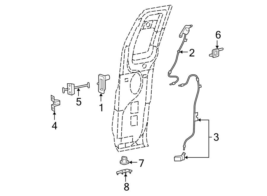 Ford F-150 Door Latch Assembly (Lower). REGULAR CAB - 8L3Z15264A00B