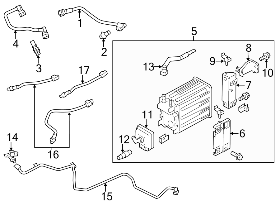 Ford F-150 Evaporative Emissions System Lines. 6.2 LITER. Hose, Control