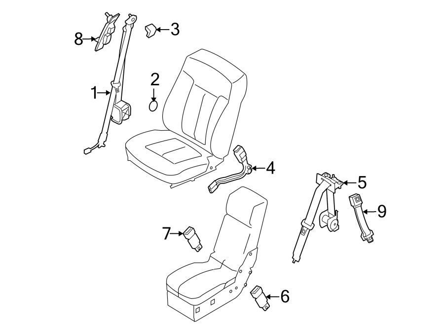 Ford E-250 Econoline Seat Belt Lap and Shoulder Belt. Super, Cab ...