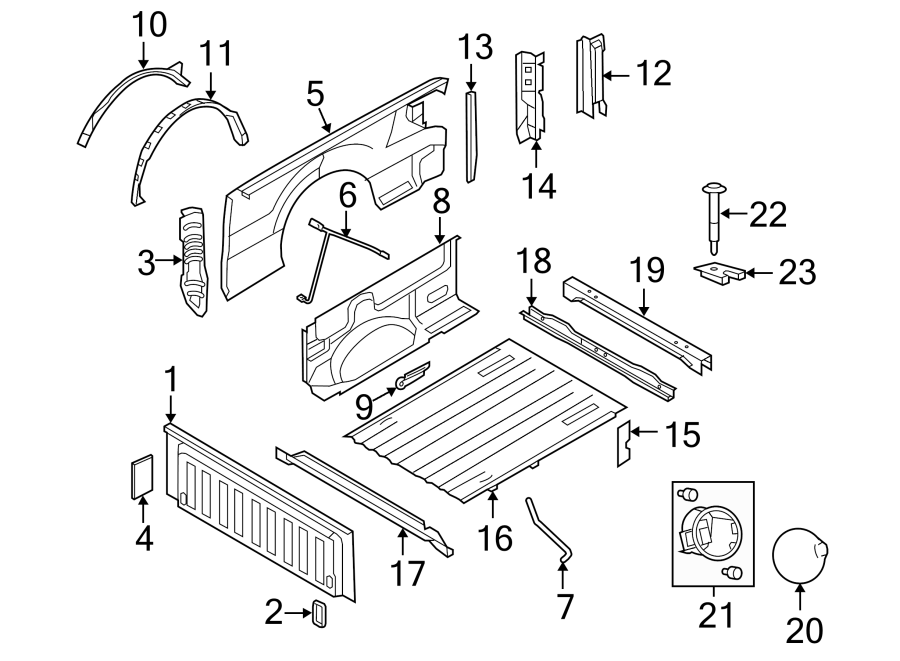 Ford F-150 Truck Bed Panel. 8 FOOT STYLESIDE BOX. STYLESIDE, 8 foot bed