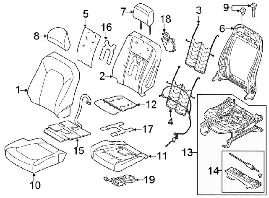 Ford F150 Motor. Seat. Adjust. Power seat, 10 way seat, w/o memory