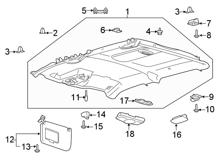 Ford F-150 Sun Visor. Sunvisor. Visor Assembly - Sun - Gl3z1504105eb 