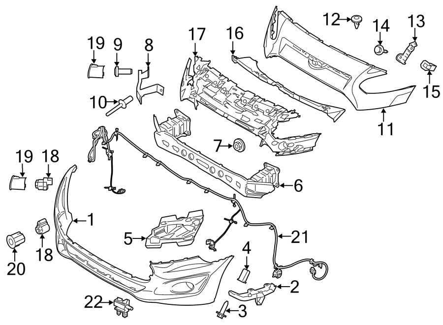 Ford Transit Connect Nut. Bumper. 201318. W/SPARE TIRE CARRIER. W