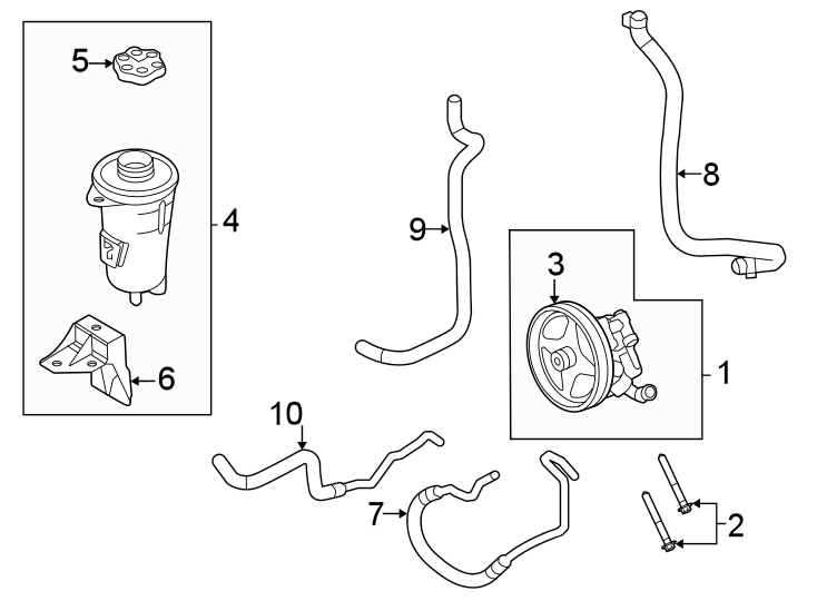 Ford E-450 Super Duty Power steering reservoir. Reservoir assembly ...