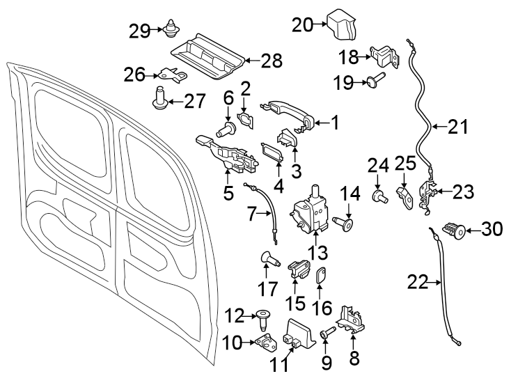 Ford Transit Connect Door Latch Assembly Transit Connect Van Lower Rear LOCK BACK