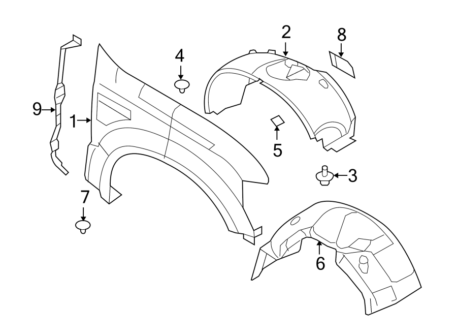 Ford F-250 Super Duty Fender assembly - front. F250, f350 - 7C3Z16006A