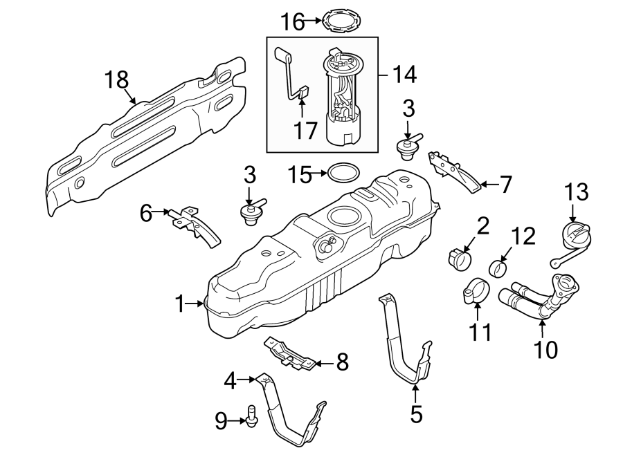 Ford F450 Super Duty Fuel Tank Strap. 6.2LITER, 28 GALLON TANK, rear