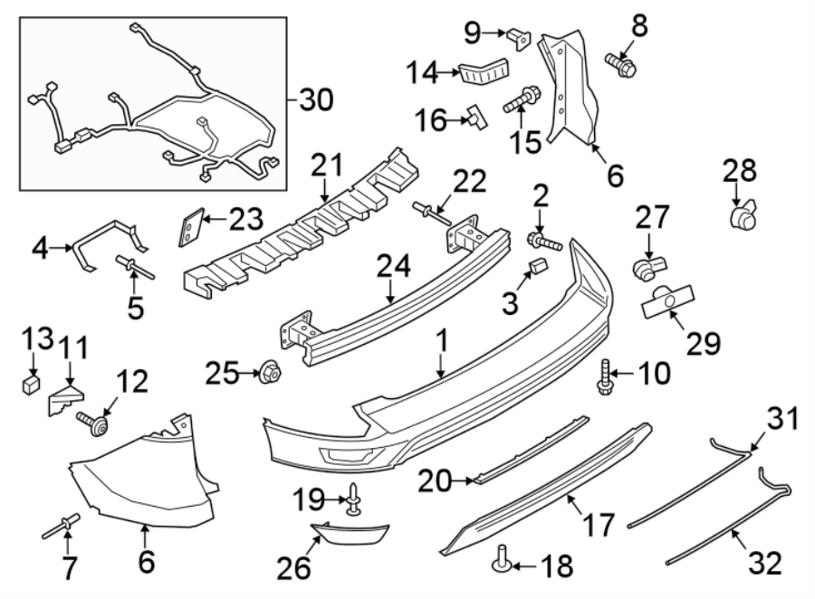 Ford Escape Bumper Cover Support Rail. W/O TRAILER PACKAGE, 201719. W