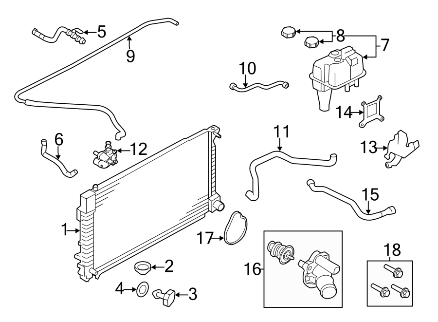 Ford Escape By - PASSENGER hose. Engine Coolant Bypass Hose. 2.5 LITER ...